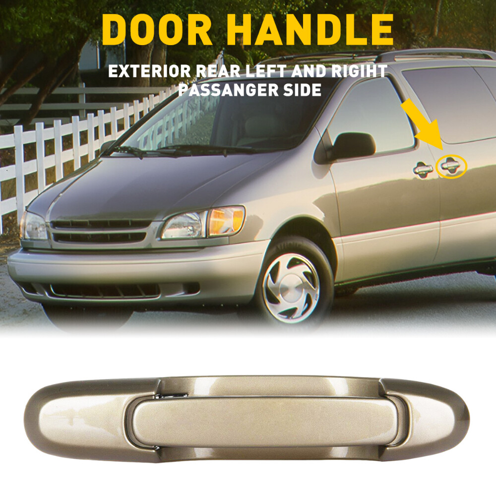 Beige Exterior Rear Sliding Door Handle Outside Side Door Chrome Trim for Sienna