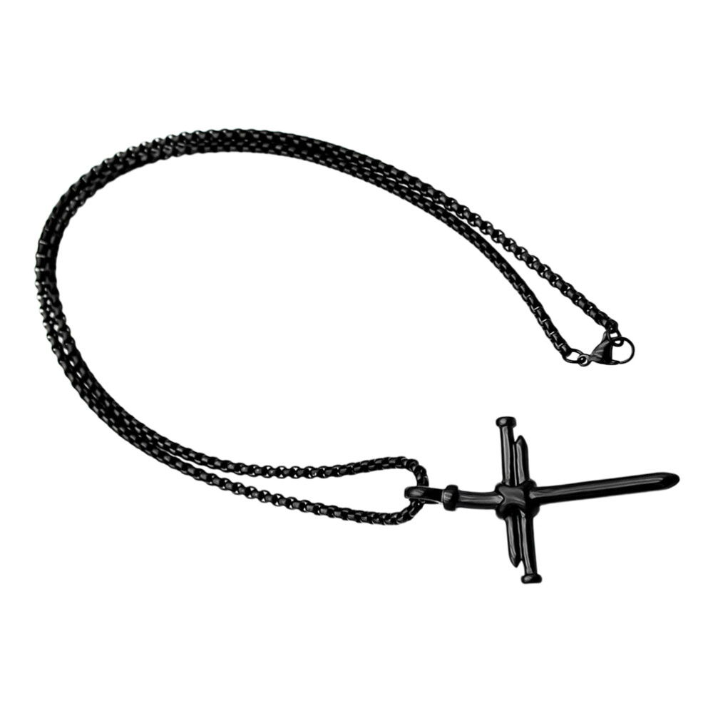 Cross Pendant Men Necklace Metal Necklace Chain Necklace Decorative Pendant