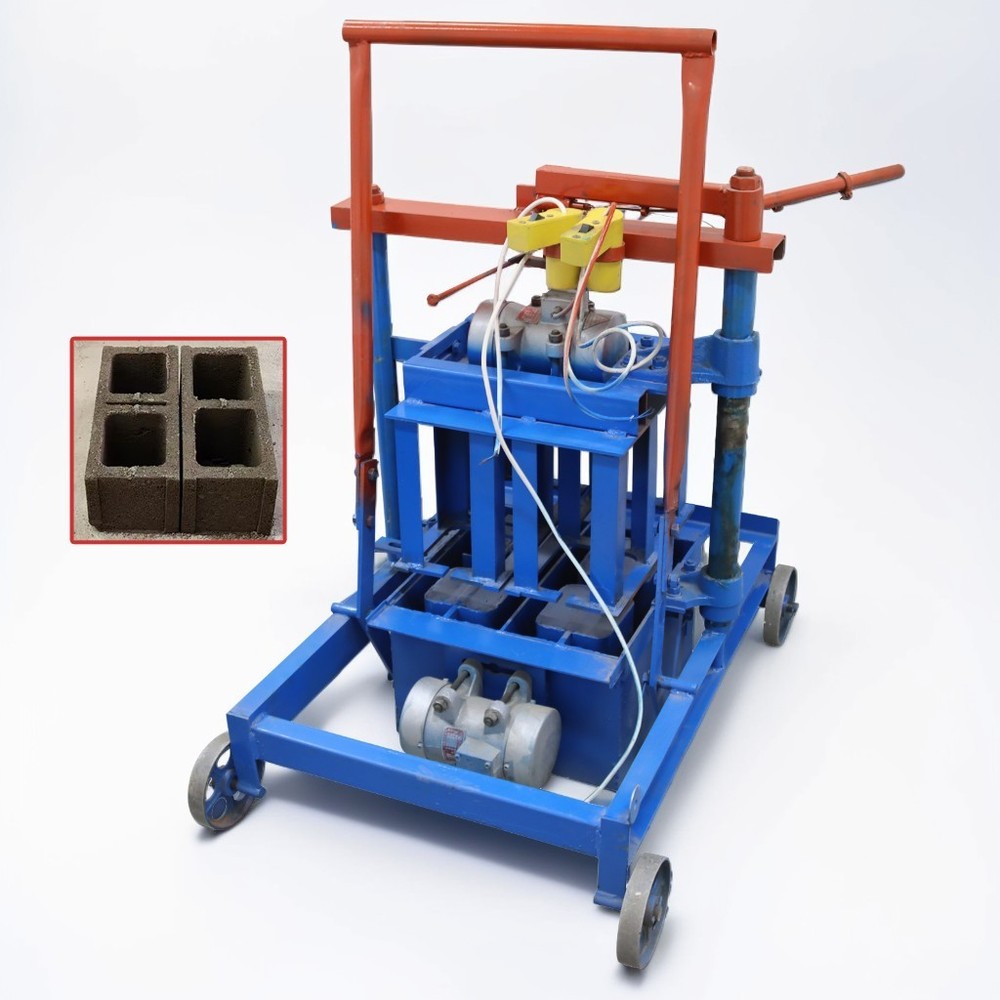 Hollow Soil Block Brick Molding Machine 2 Square Holes Brick Mold 220V 550W*2