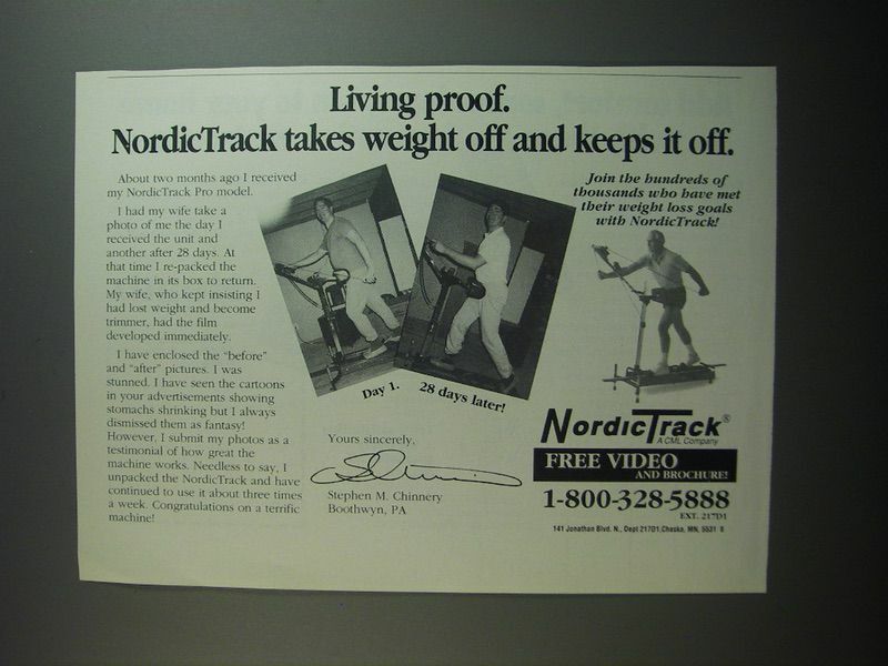 1991 NordicTrack Exercise Machine Ad - Living proof
