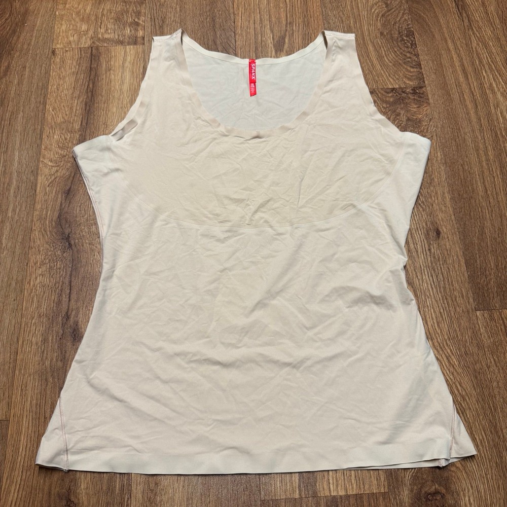 Spanx Off White Slimming Sculpting Stretch Tank Top Plus Size 1X