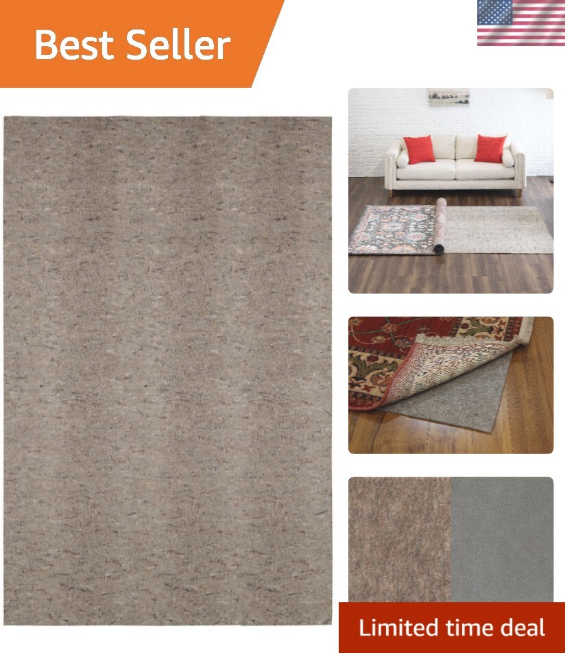 12x15 Non Slip Rug Pad Gripper 1/4 Inch Thick Dual Surface Felt Rubber Grip