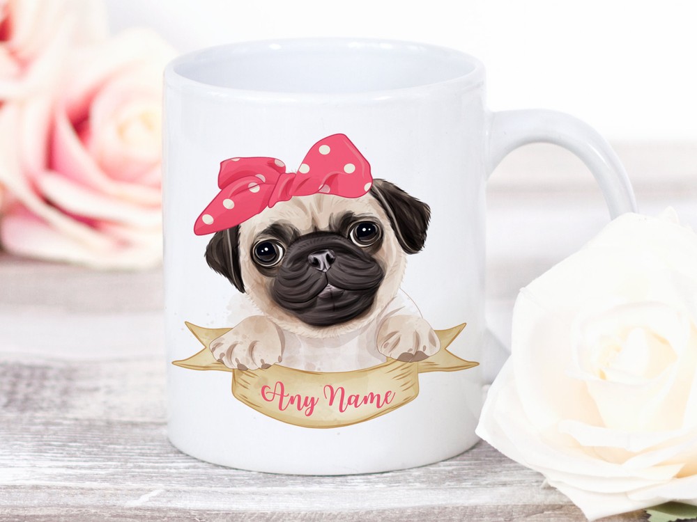 Personalised Pug Mug Pug Birthday Mug Christmas Mug Gift For Her Him Pug