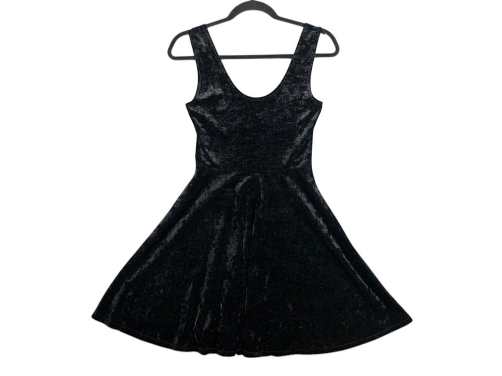 Forever 21 Velvet Tank Dress Womens S Black Goth Wimsygoth Sleeveless 90s Y2K