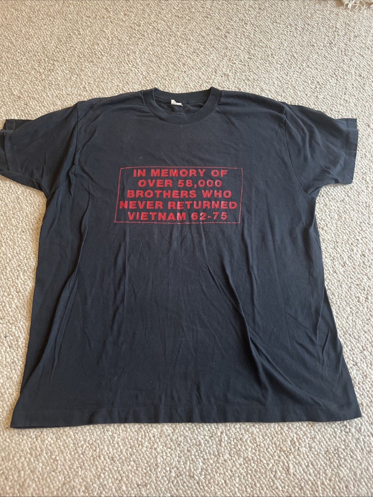 Vintage Vietnam War Memorial Single Stitch Cotton T Shirt X Large Black