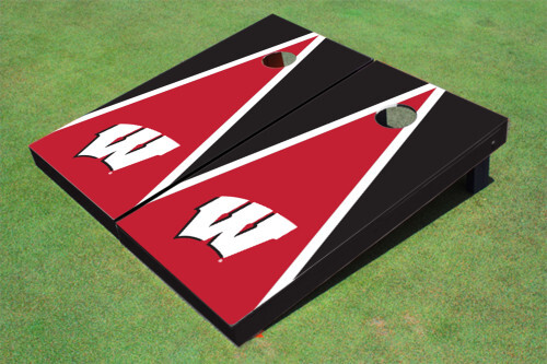 Wisconsin Badgers Red and Black Triangle Cornhole Boards