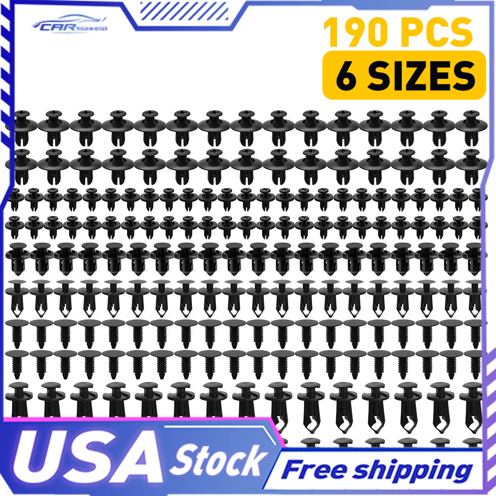 190 PCS Most For of Car Bumper Moulding Fender Side Garnish Grille Retainer Clip