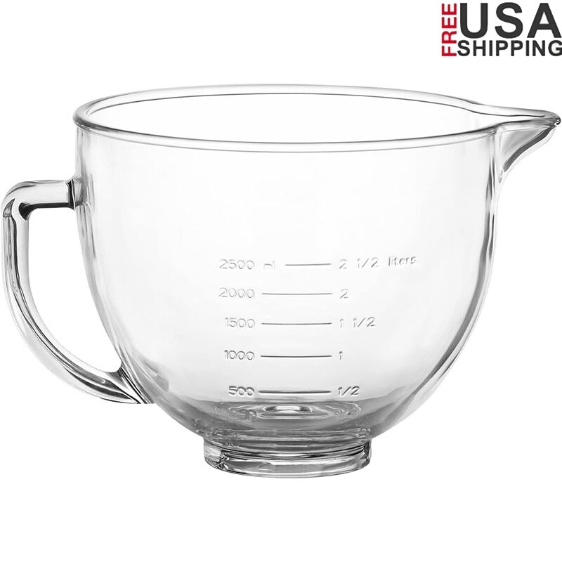 Glass Mixing Bowl DurableTilt Head Stand Mixers 5qt Durable Dishwasher Safe New