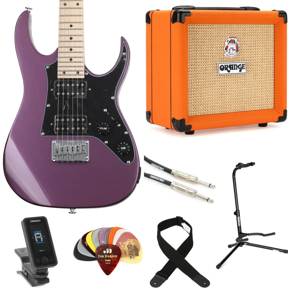 Ibanez miKro GRGM21M Electric Guitar and Orange Crush 12 Amp Essentials Bundle -