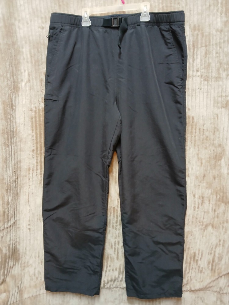 Nautica Explorer Mens Active Pants Black Size L Nylon 6 Pocket Cargo