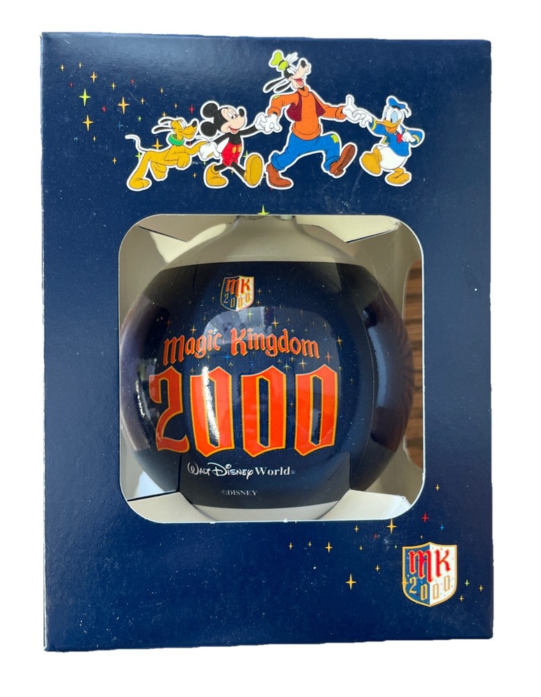 2000 Walt Disney World Magic Kingdom Collectible Glass Ornament