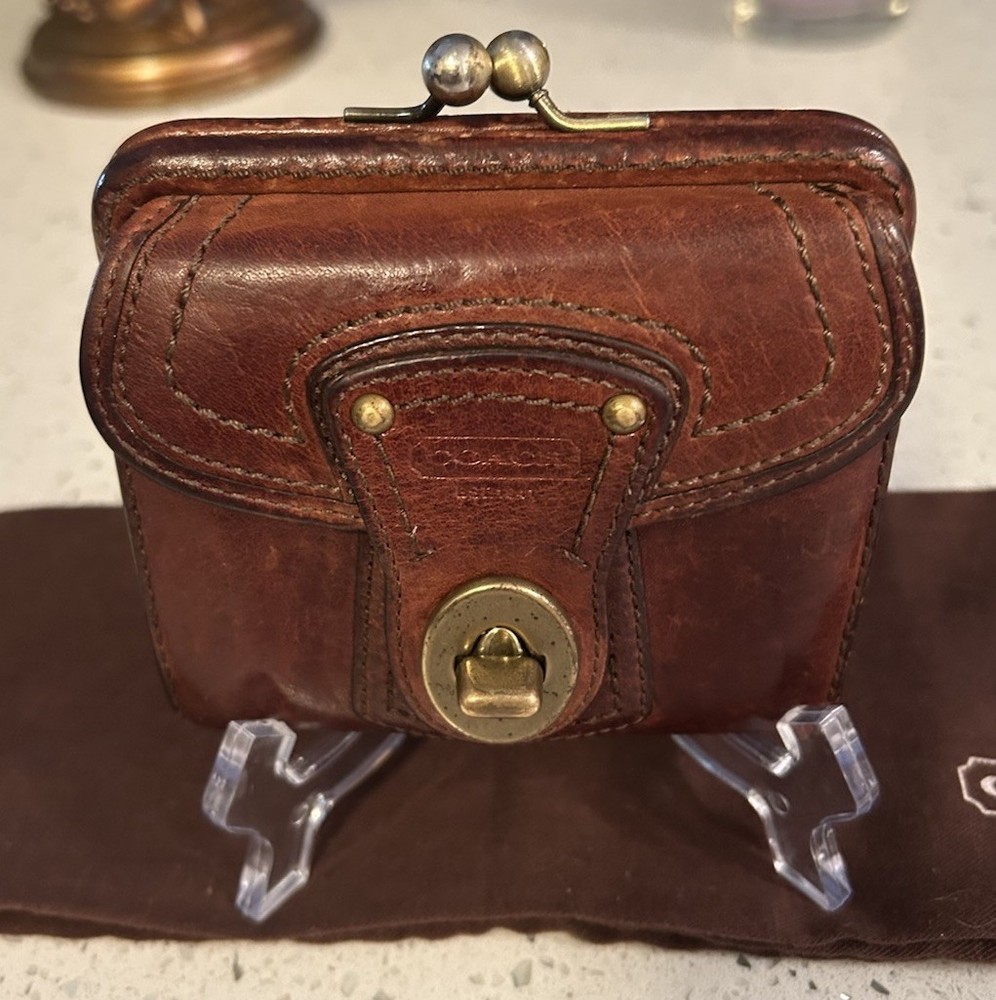 Vintage Y2K  Coach 65th Anniversary Wallet  Gigi Kiss lock Brown