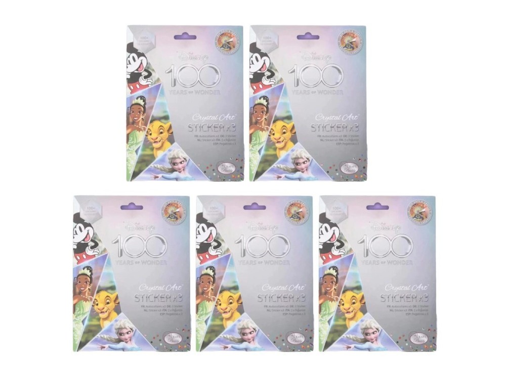 5 Disney 100 Years of Wonder Crystal Art Sticker Packs by Craft Buddy