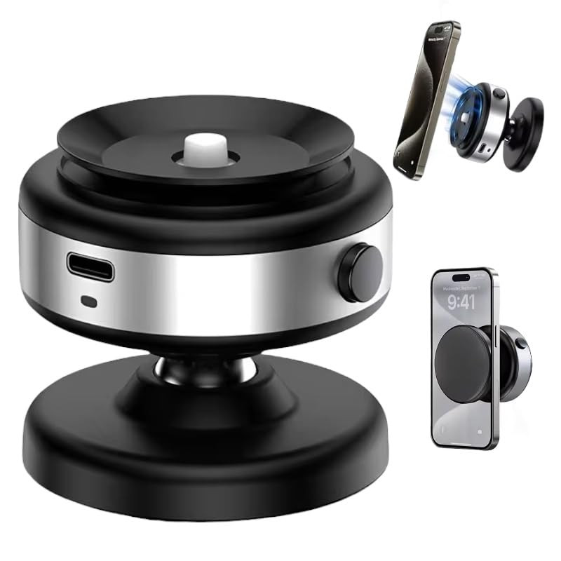 Upgraded 360° Magnetic Phone Mount with Powerful Vacuum Suction for Cars