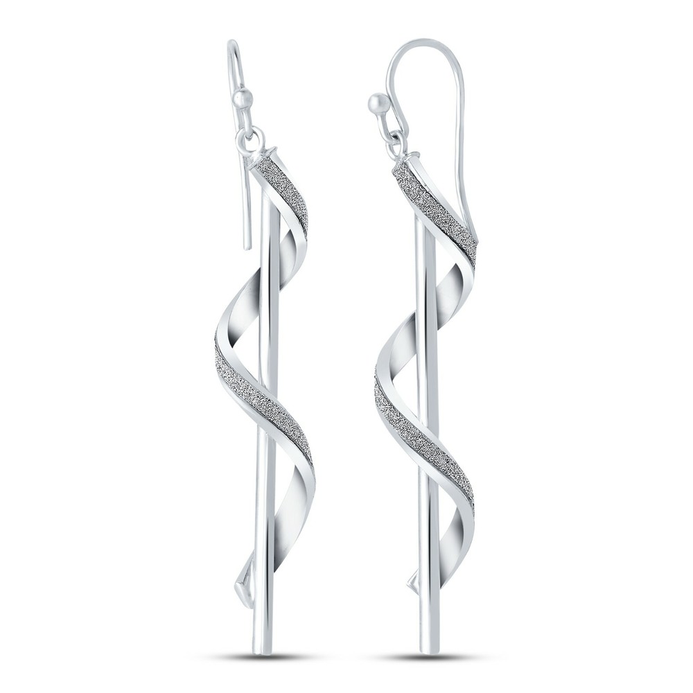 925 Sterling Silver Infinity Twist Wire Dangle Earrings for Women Cyber Monday-image