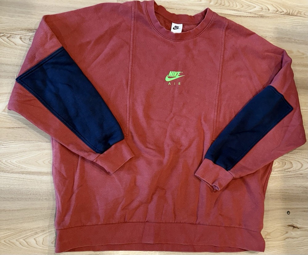 Nike Air Brushed-Back Fleece Pullover Sweater Red Mens size XXL