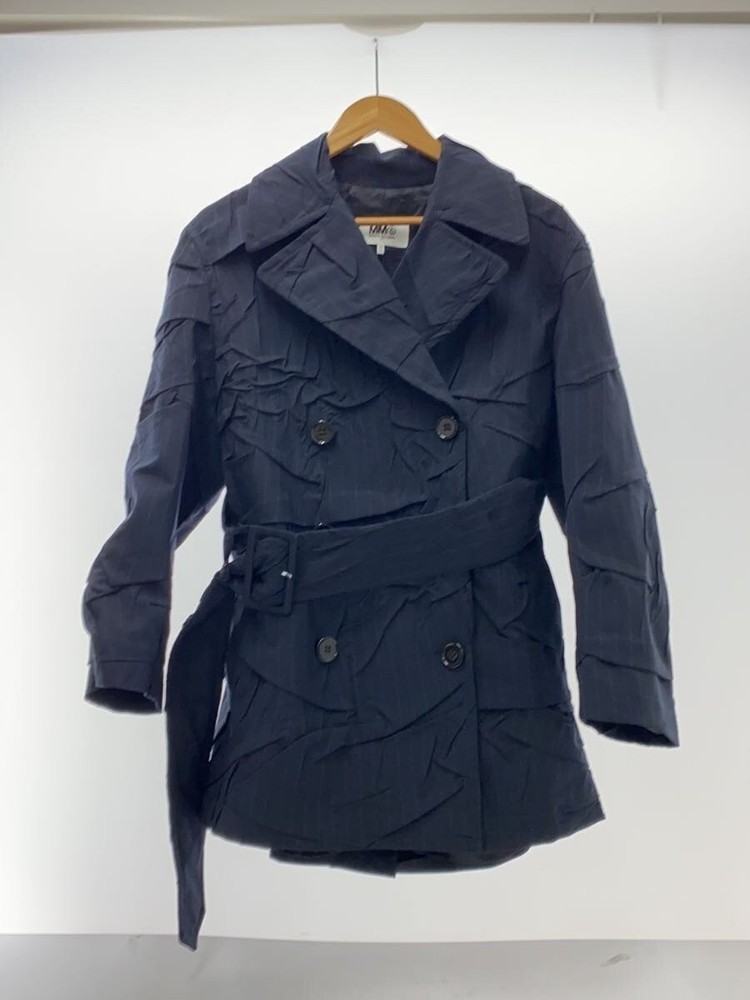 Mm6 Trench Coat/36/Polyester/Nvy/S32Ah0067 4577
