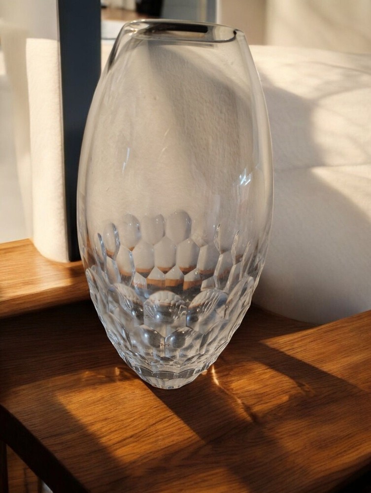 Waterford Monique Lhuillier Signed Crystal Glass Flower Vase Atelier Heavy Base