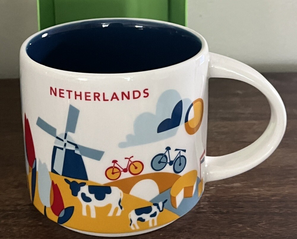 Starbucks Netherlands YAH Windmill Bike Canal Coffee Mug You Are Here Collection  