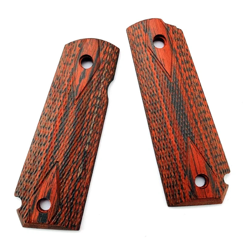 Custom Wood Made 1911 Model Grips Hand Handle Accessories - Mahogany
