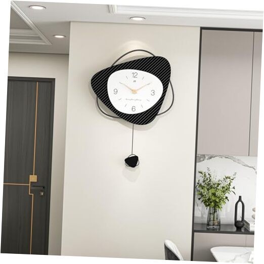 16 Inch Black Modern Large Wall Clock for Living Room Decor