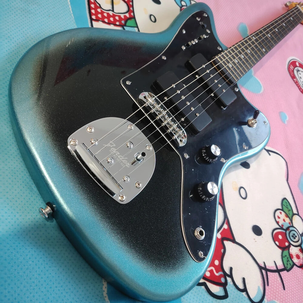 Classic Electric Guitar with Blue Silver Powder Paint Multi Switch Control