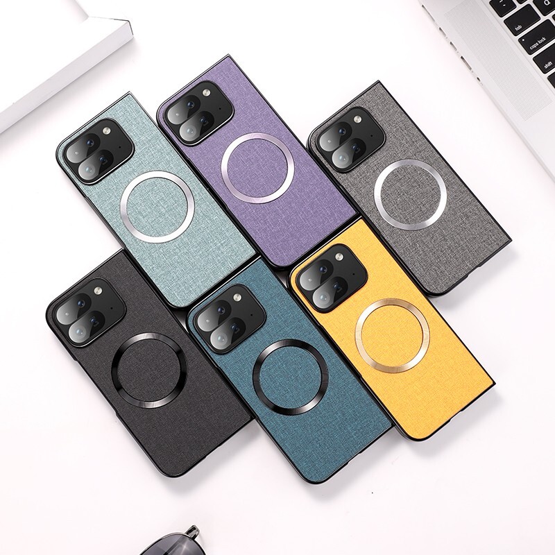Magnetic Cloth Pattern Shockproof Back Case For Google Pixel 9 Pro Fold