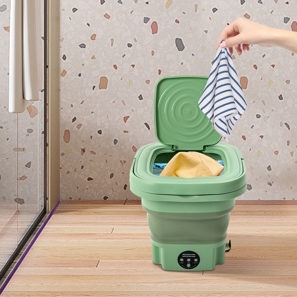 Portable Mini Foldable Washing Machine with Drainage Basket - Compact & Multi-Functional