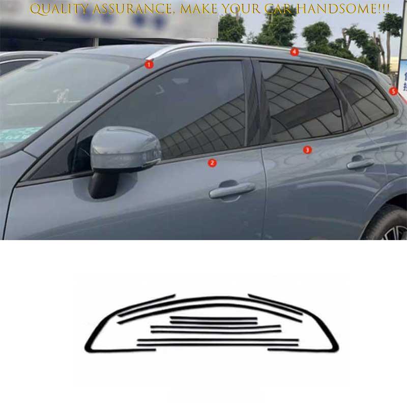 For Volvo XC60 2019-2024 Black Titanium Windows Strip Sill Molding Cover Trim A