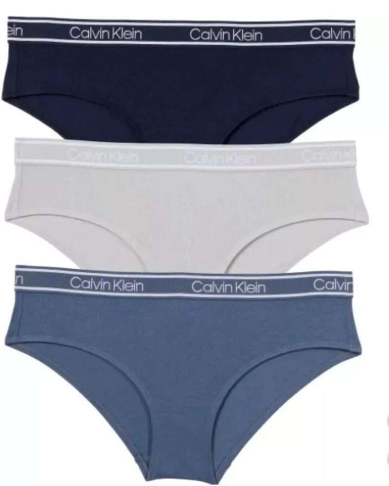 Calvin Klein Womens Ultra-Soft Stretch Cotton 3-Pack Hipster Panties Multicolor Size M
