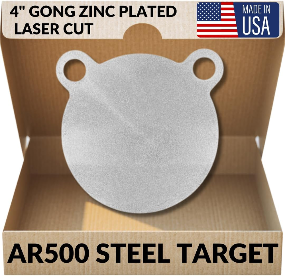 AR500 Steel Gong Target for Rifles – 1/2 Inch Thick, 4000 FPE Rated, Laser Cut for Precision