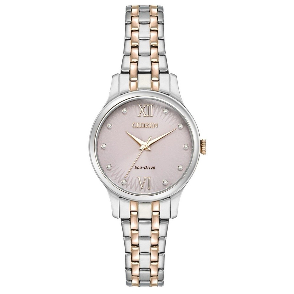 CITIZEN Eco-Drive CLASSIC Pink Dial Two-Tone Women's Watch EM0897-51X MSRP: $375