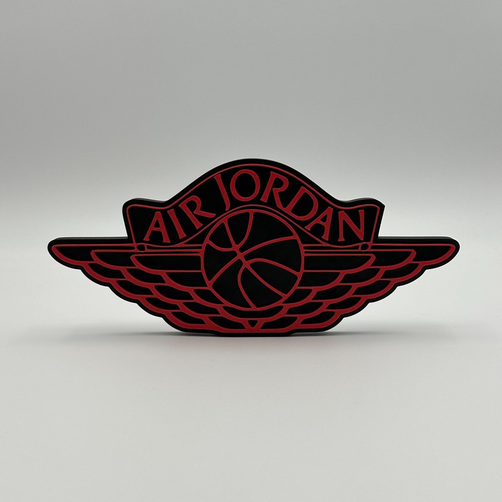 Air Jordan Wings Logo Sign Wall Art Decor Black Red Sneakerhead Man Cave