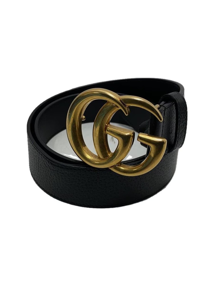 GUCCI Mens Black Leather Belt 406831 Classic Designer Style
