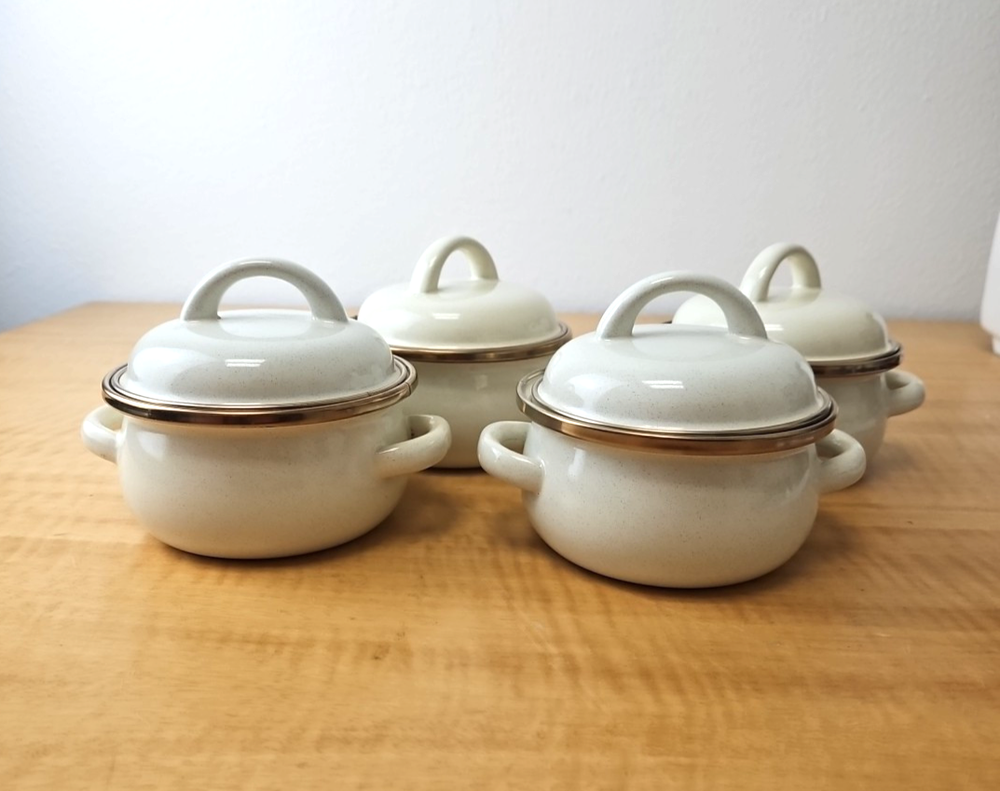 Mini Dutch Oven Enamelware Stock Pot Set - 4 Piece