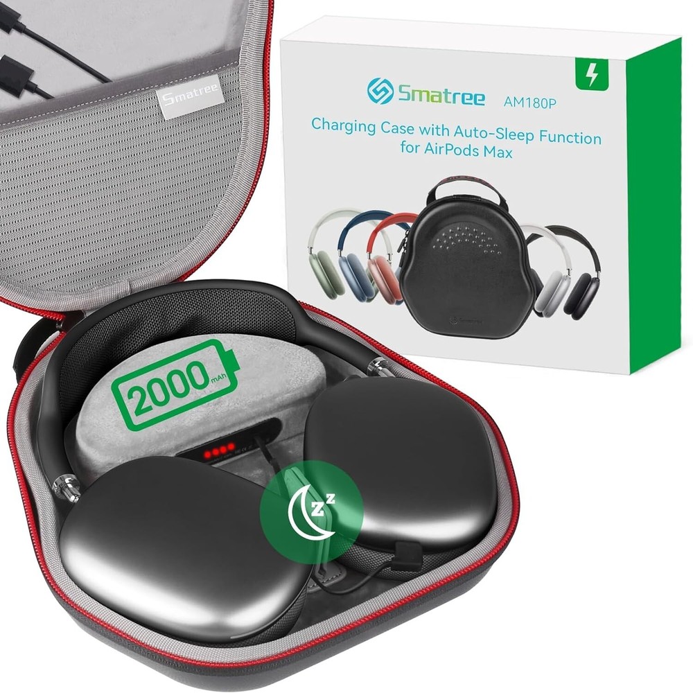 AirPods Max 2000mAh Charging Case with Sleep Mode for Travel & On-the-Go Power