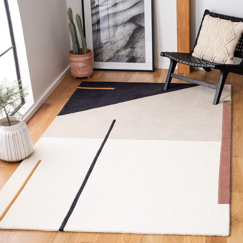 Courtyard Collection 2.7x5 ft Beige Sweet Pea Indoor Outdoor Rug CY6062 Stripe