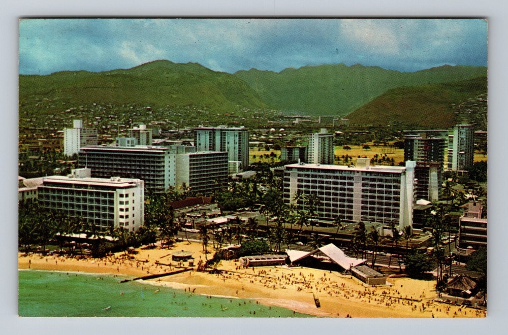 Hawaii HI Waikiki Kuhio Beach Vintage Postcard Standard Souvenir Postal Post PC