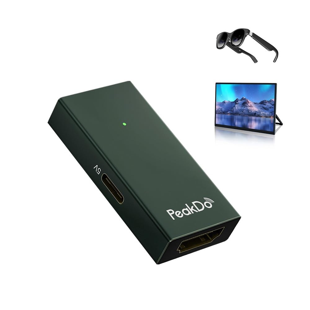 PeakDo HDMI to USB C Adapter 4K@60Hz,HDMI Type C for Dark Green