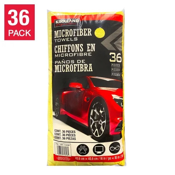 Kirkland Signature 16x16 Ultra Plush Microfiber Auto Towels 36-Count