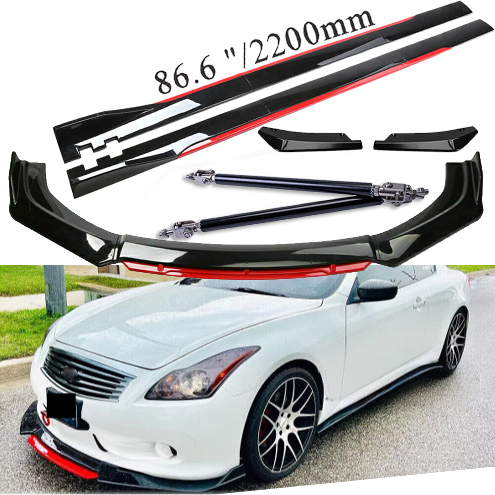 For Infiniti Q50 G37 Front Bumper Lip Spoiler Splitter Side Skirt Body