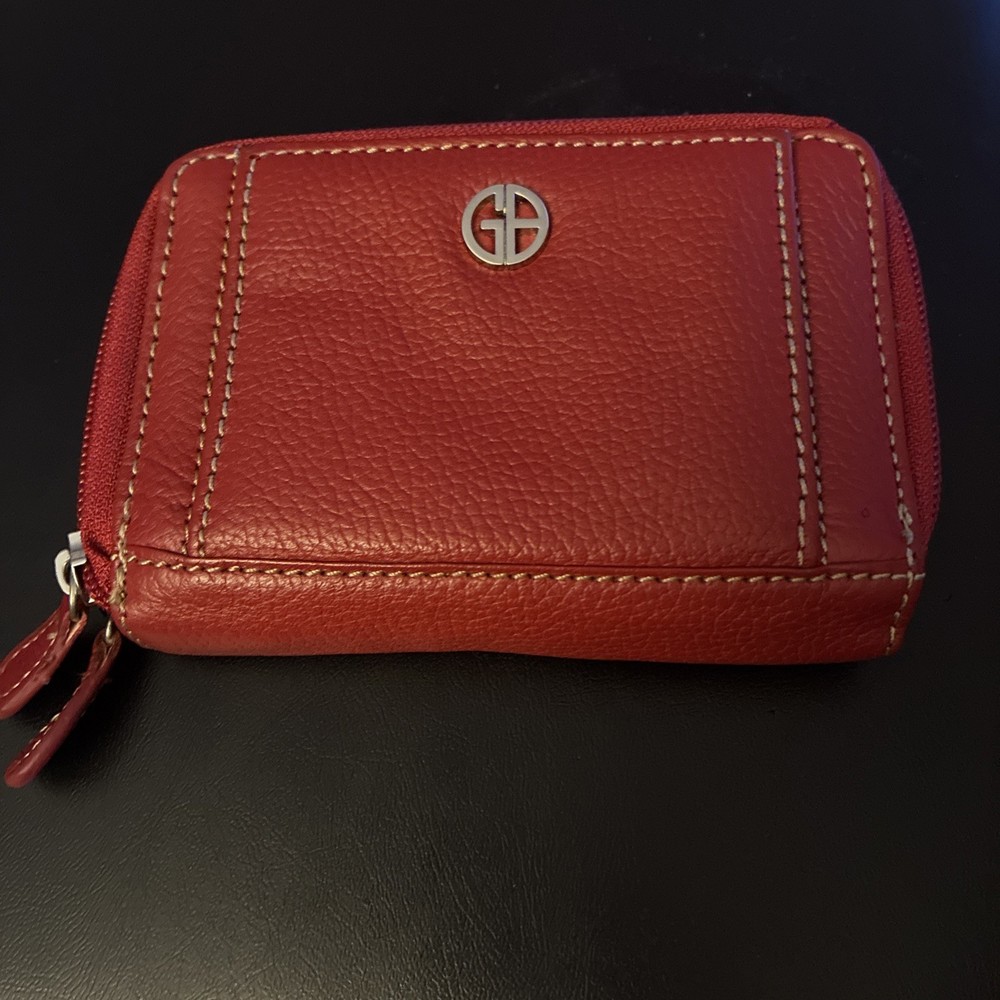 Giani Bernini Softy Leather All in One Wallet Red Silver