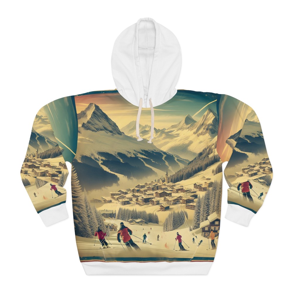 Ski Resort All Over Print Pullover Hoodie Outdoor Apparel Travel Gift