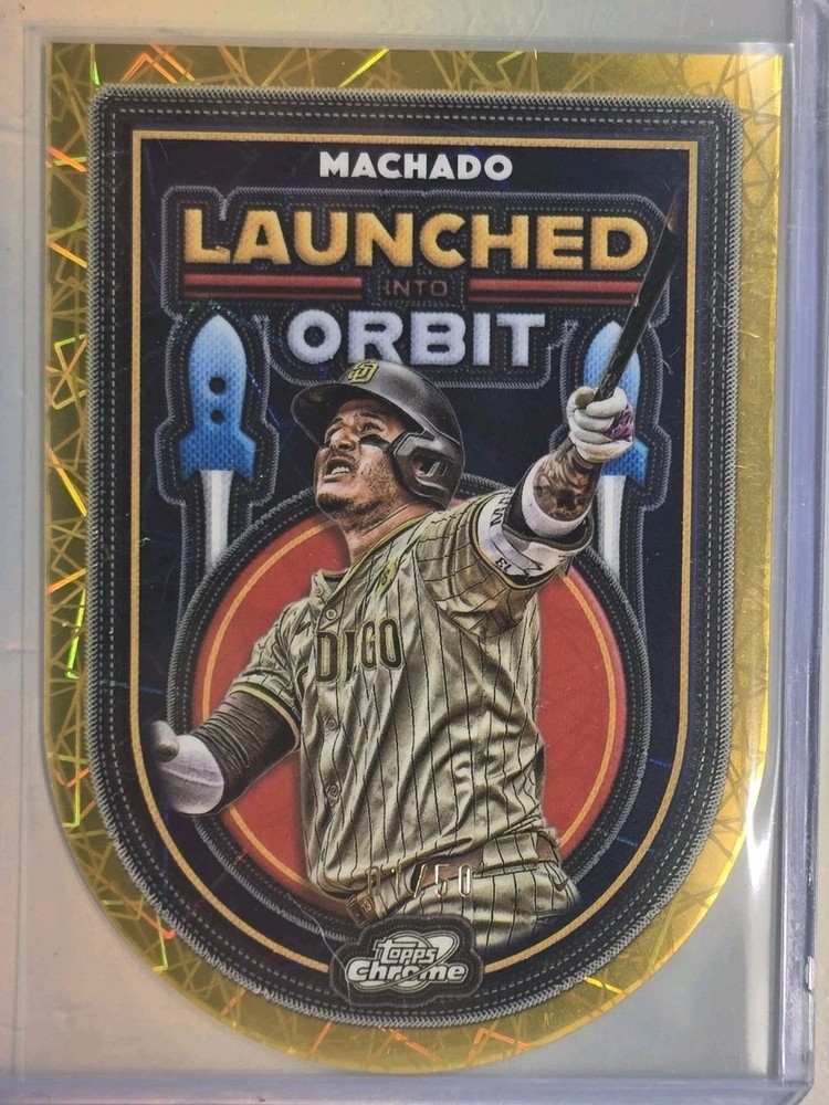 2025 Topps Chrome Cosmic Manny Machado Launched Into Orbit Gold Lazer 1/50 FOP