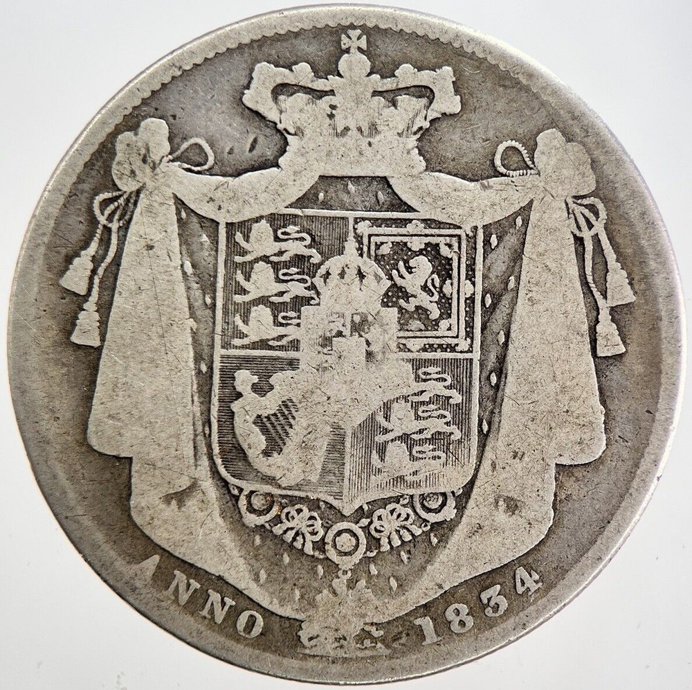 1834 William IV Silver Half-Crown Coin | Collectible Grade a6160