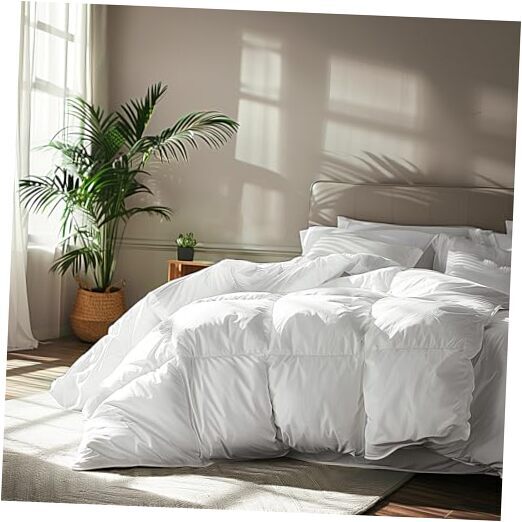 Goose Feather Down Fiber Cotton Comforter Queen Size - Full/Queen All Season
