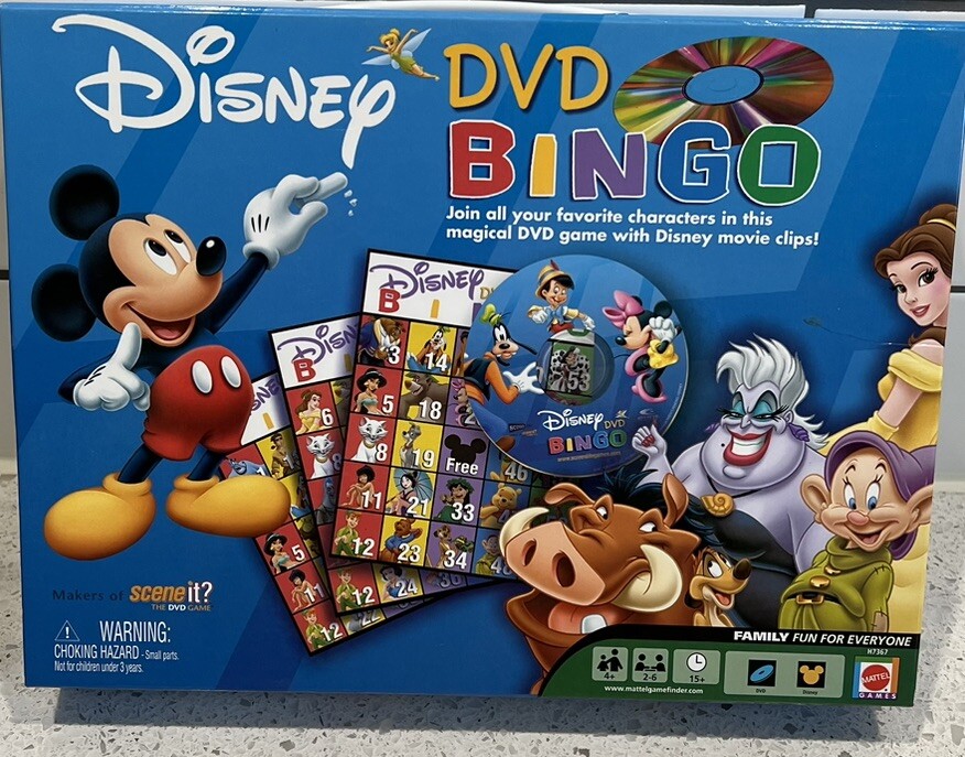 Disney DVD Bingo Family Fun Learning Game with Movie Clips by Mattel