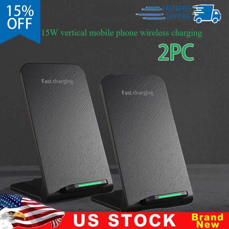 15W Wireless Charger Charging Stand Dock For Samsung iPhone Android Cell Phone