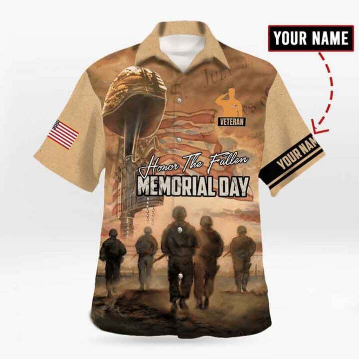 Custom US Veteran Memorial Hawaiian Shirt Honoring Military Veterans with Aloha Style