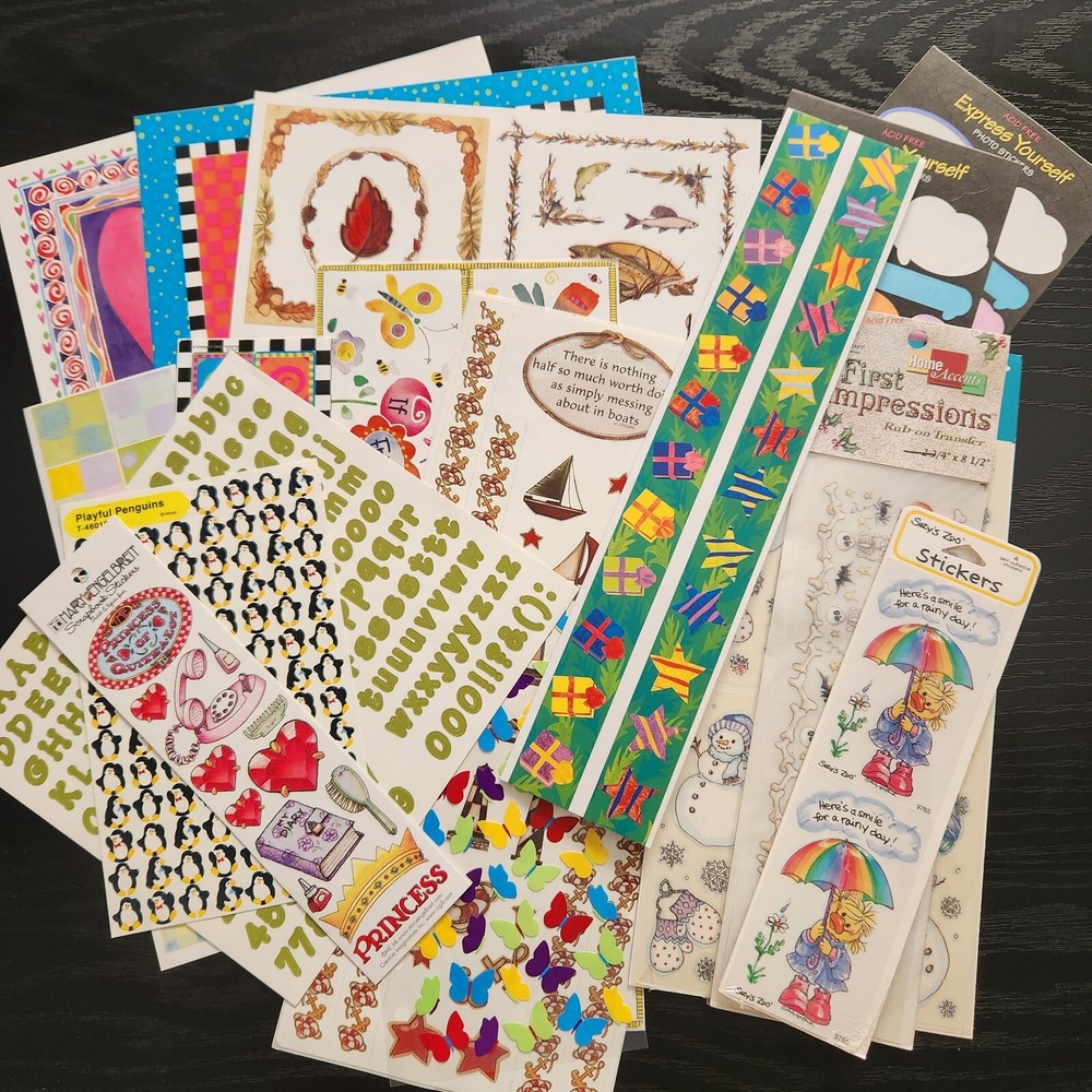 Big Lot of Various Branded Stickers Scrapbooking Crafting